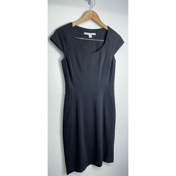 Diane Von Furstenberg Midi Pencil Dress Womens Size 6 Black - Picture 6 of 9
